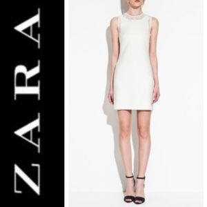 ZARA Trafaluc white crocheted lace mini dress